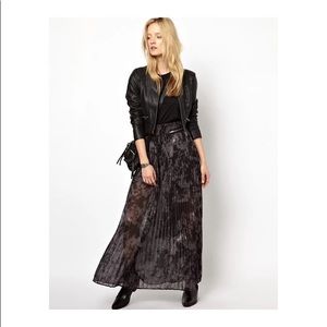 The Kooples Sport Maxi Skirt in Marble Print